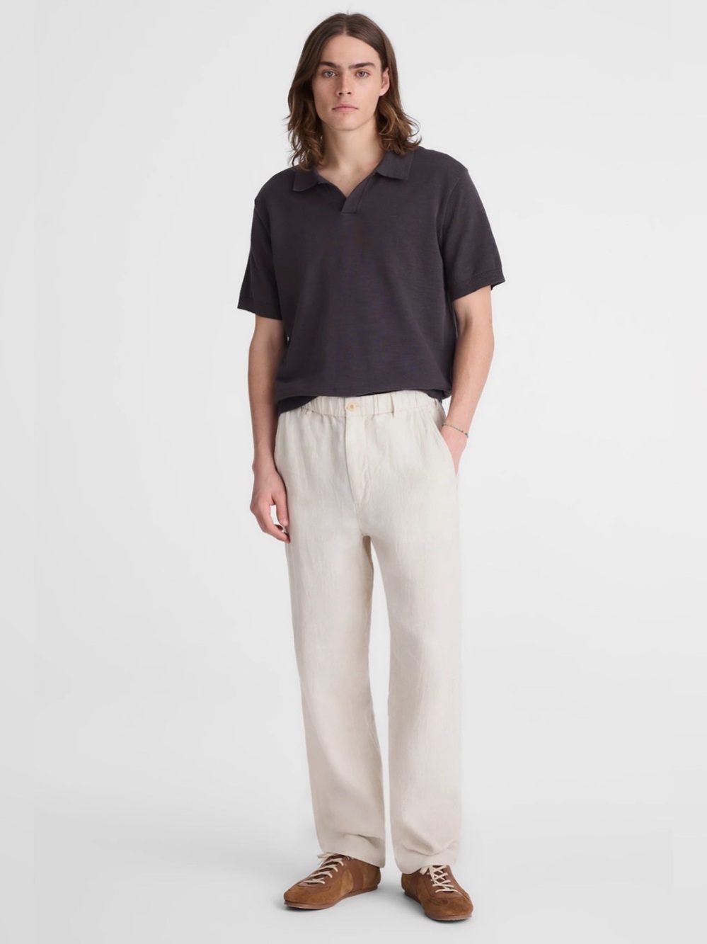 Madewell Men’s Pull-On Pant in Linen Size Small NWT Drawstring Straight Leg